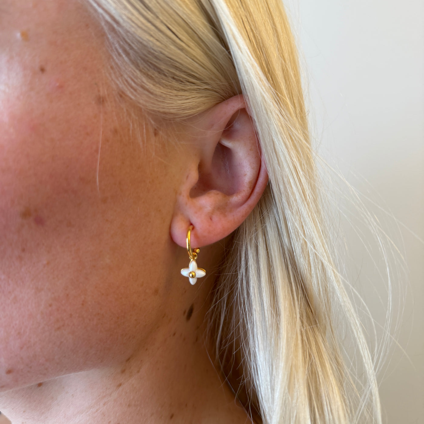 Reworked LV Mini Pearl Hoop - Earrings