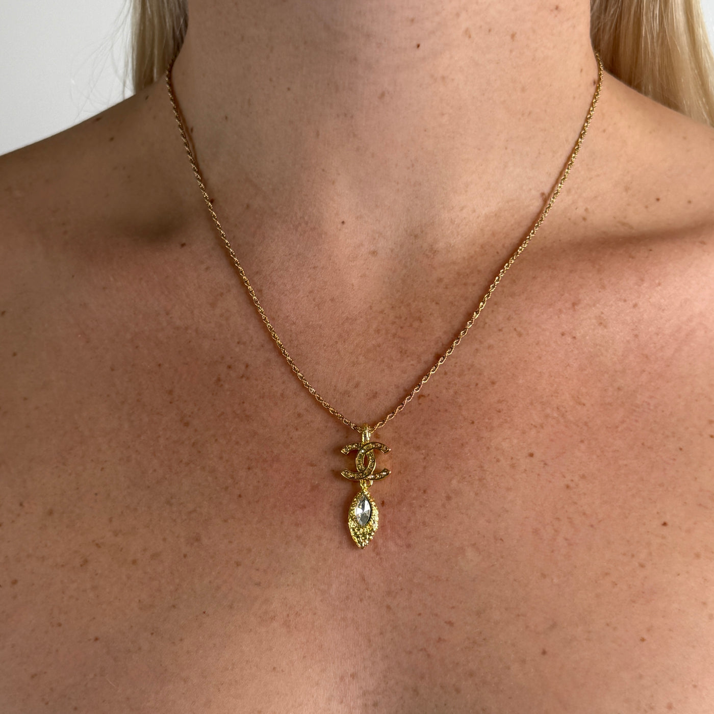 Reworked Chanel Leaf - Necklace