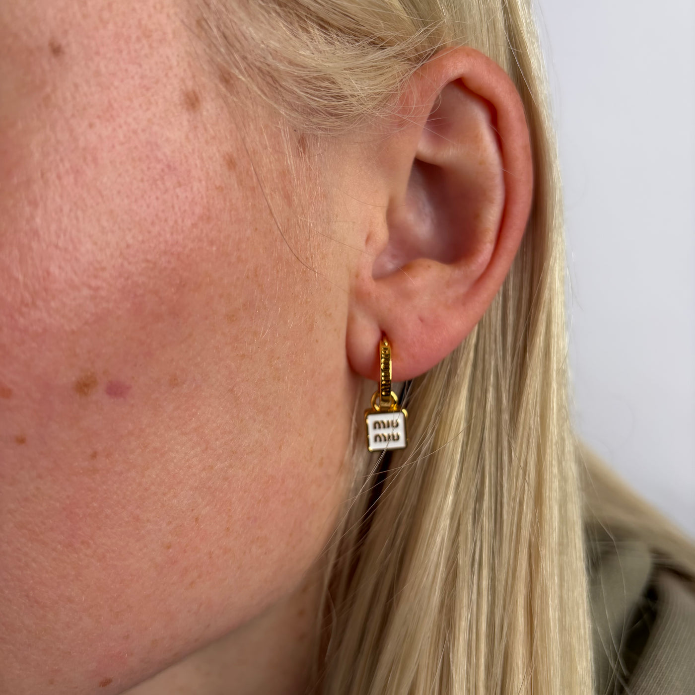 Reworked MiuMiu Gold Hoop - Earrings