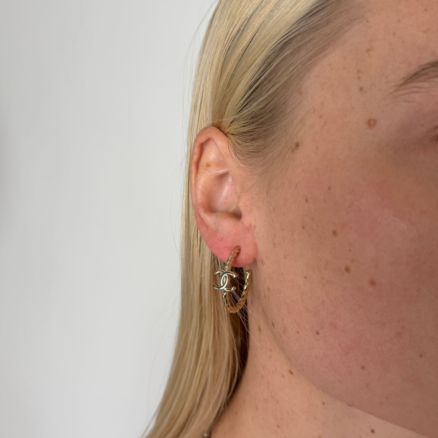 Reworked Chanel Twisted Hoop - Earrings