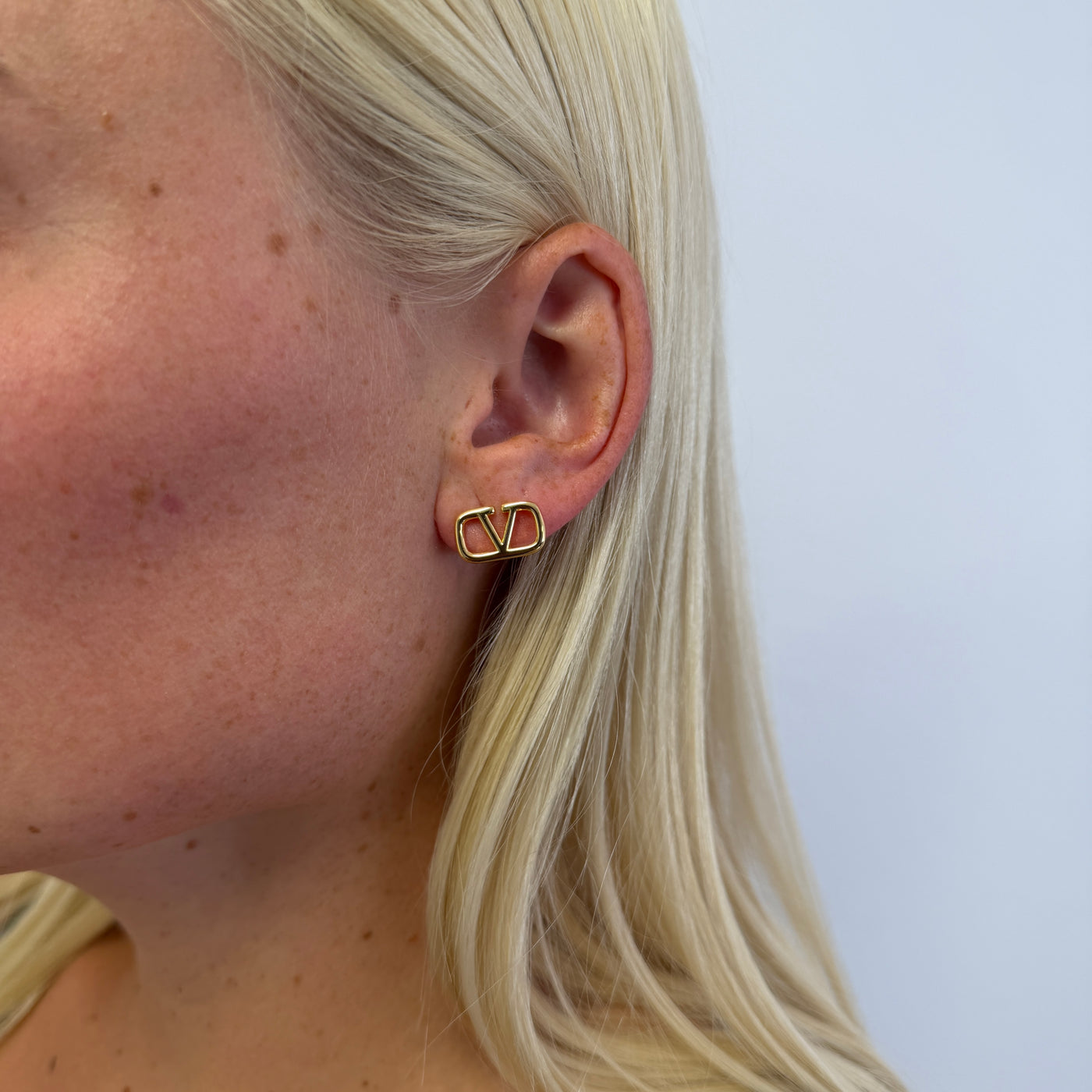 Reworked Valentino Signature Stud - Earrings
