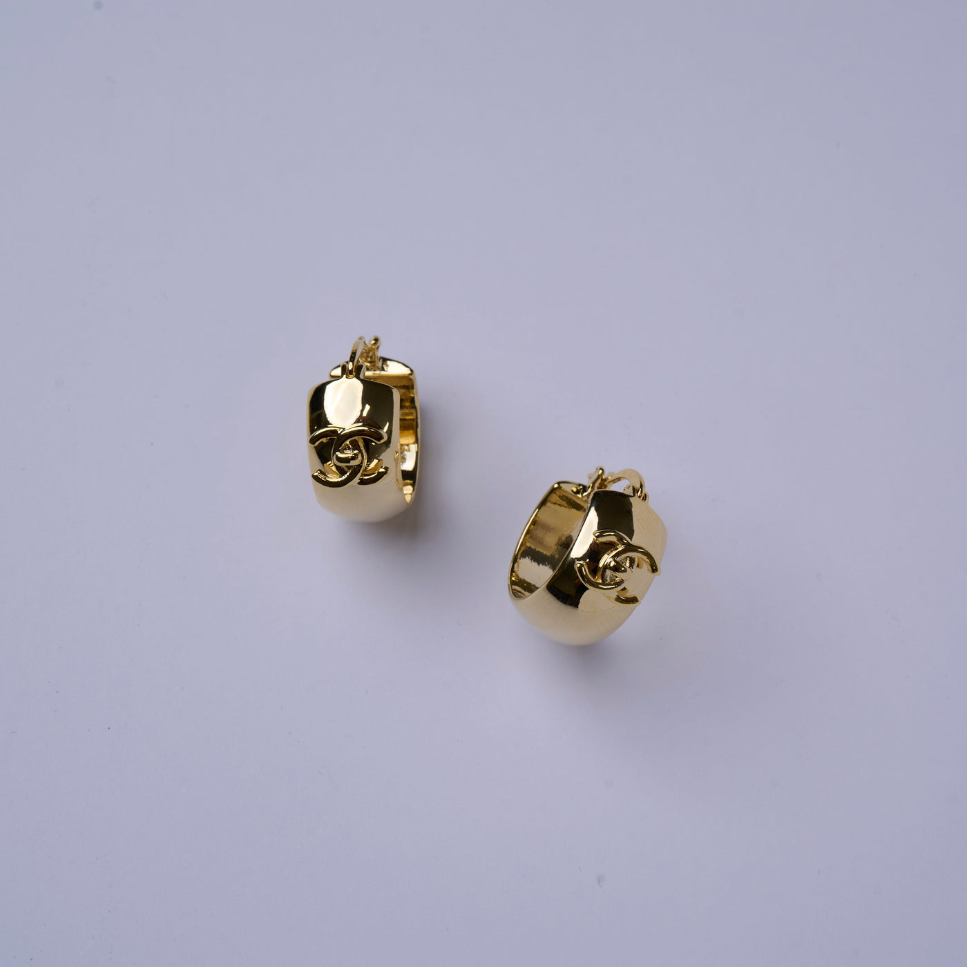 Reworked Chanel Thick Classy Hoop - Earrings