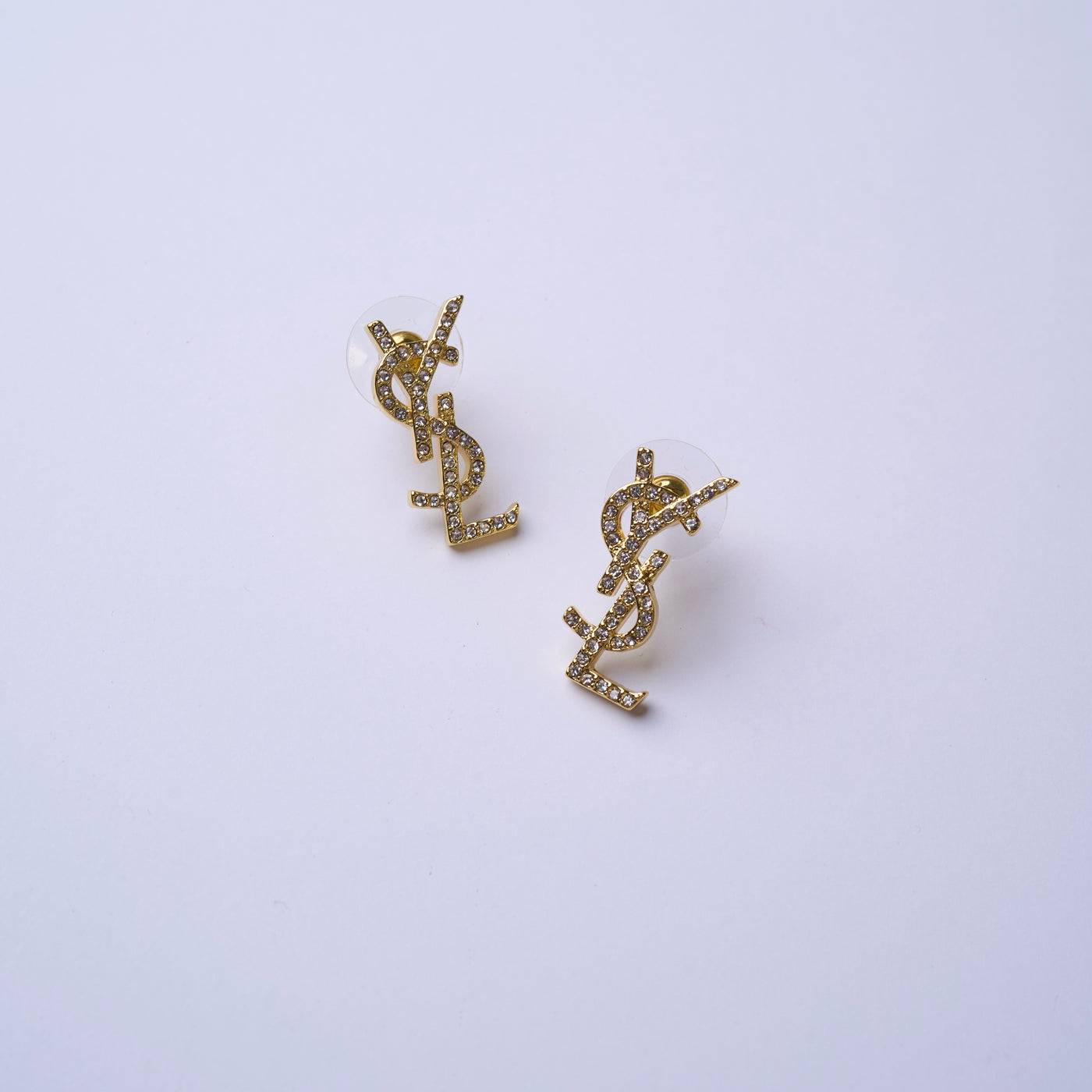 Reworked YSL Gold Strass - Earrings