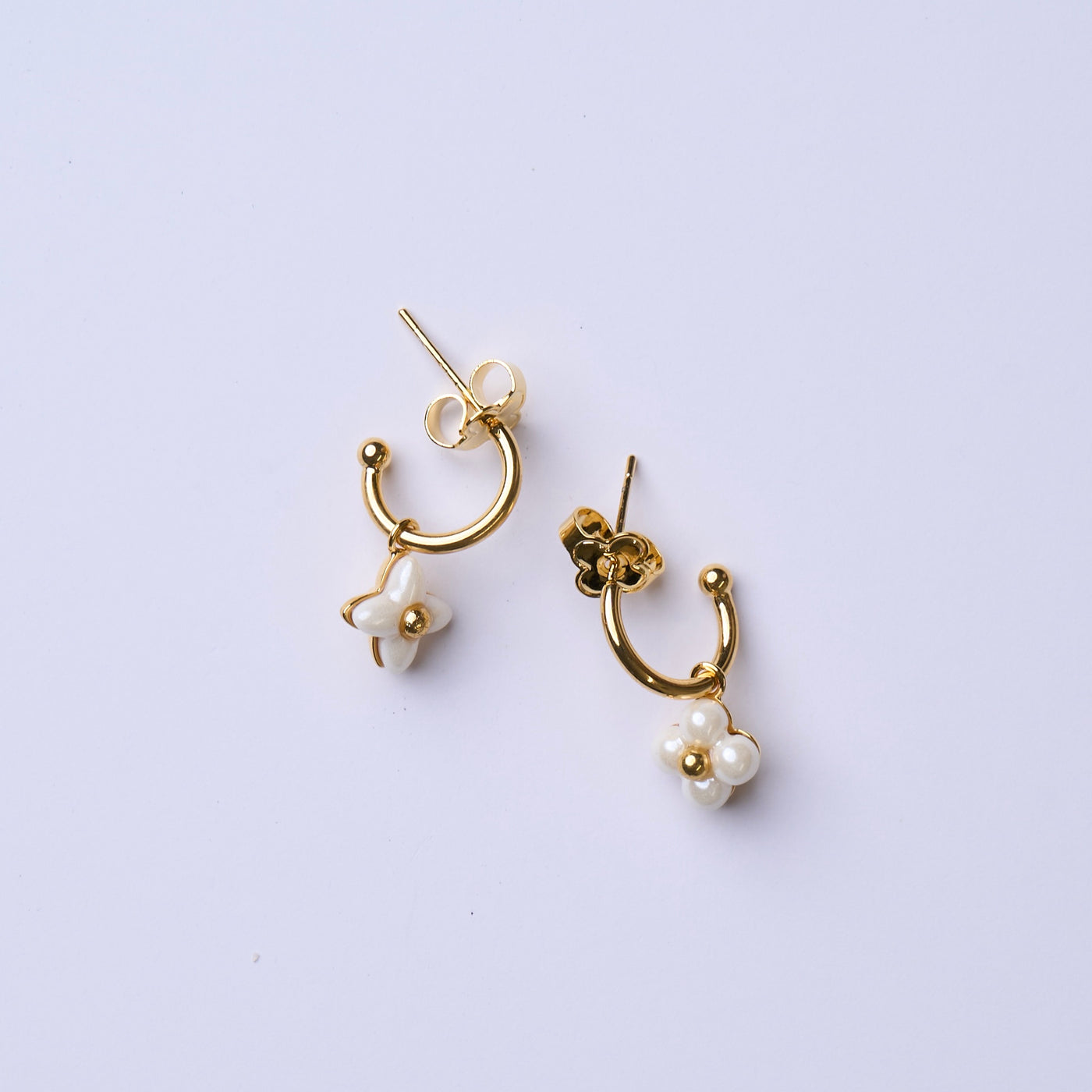 Reworked LV Mini Pearl Hoop - Earrings