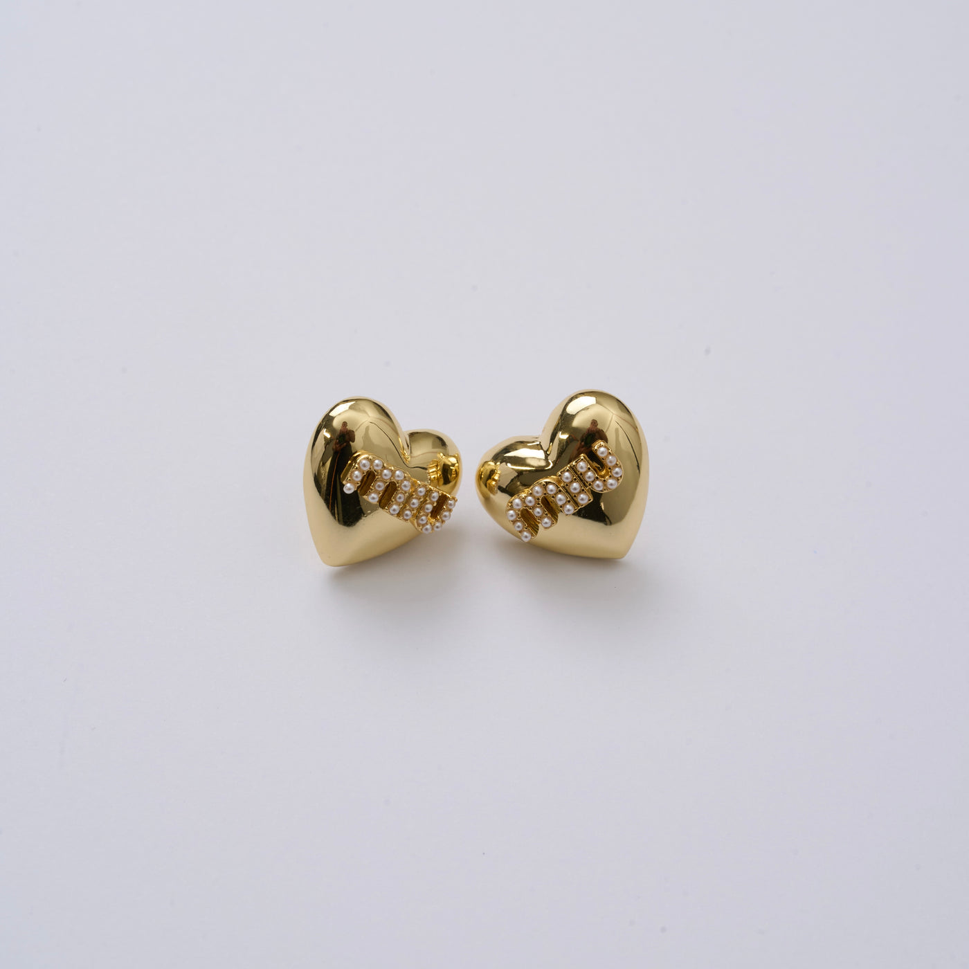 Reworked MiuMiu Gold Heart - Earrings