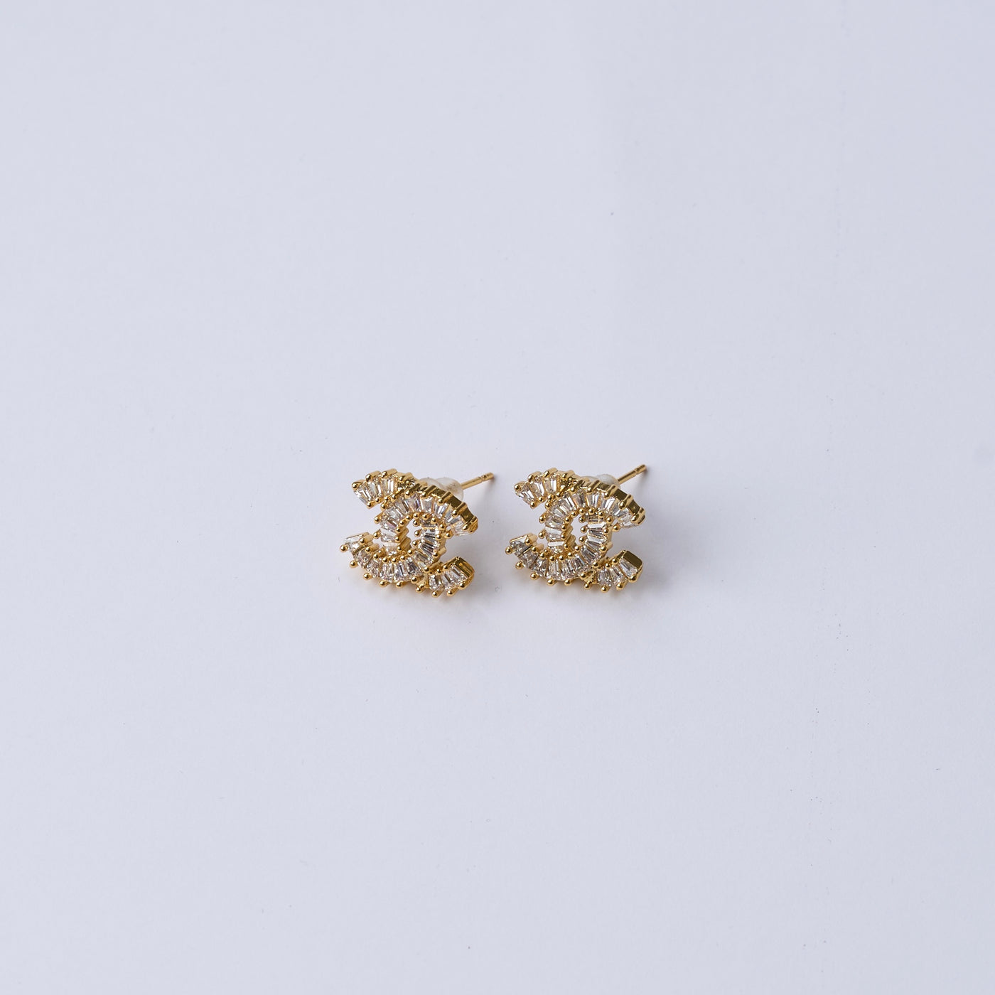 Reworked Chanel Gold Crystal 'S' - Earrings