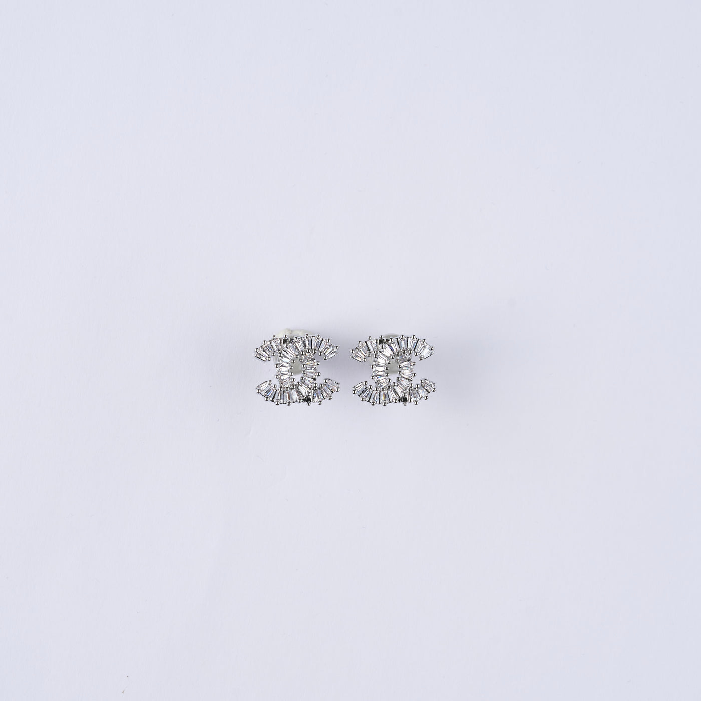 Reworked Chanel Silver Crystal 'S' - Earrings