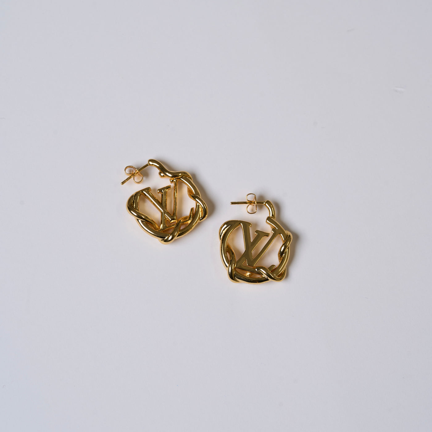 Reworked LV Twisted Hoop - Earrings