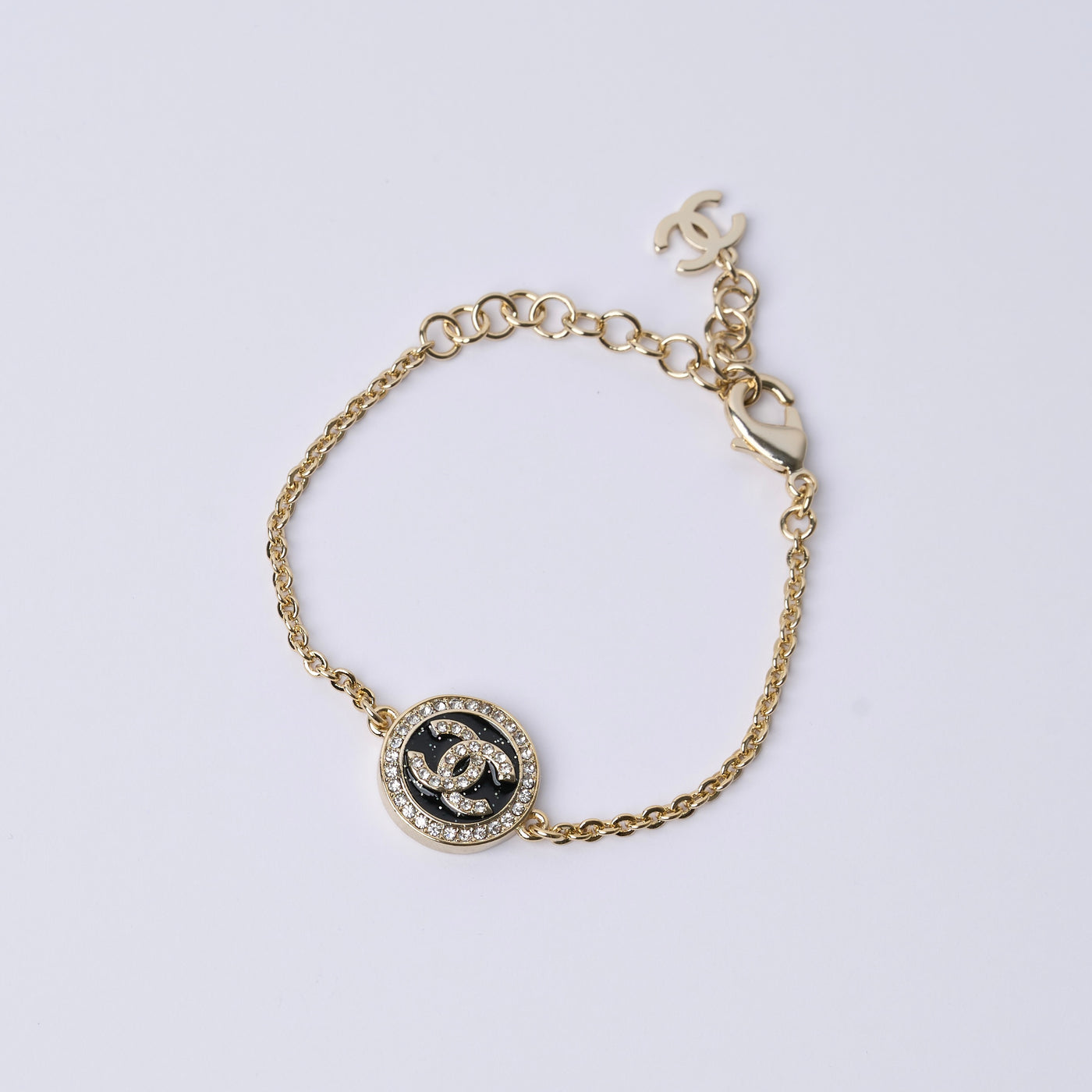 Reworked Chanel Black Blazer Button - Bracelet