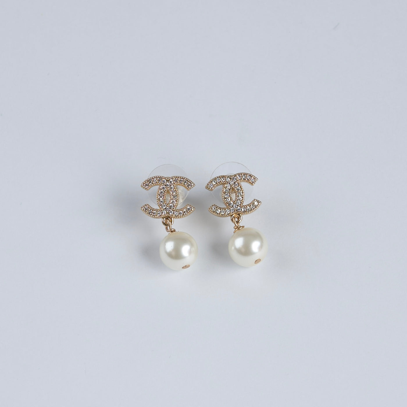 Reworked Chanel Strass & Pearl Drop - Earrings