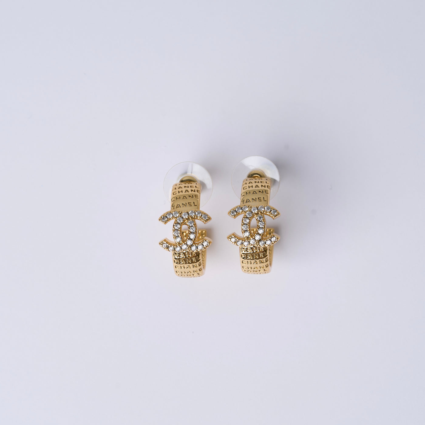 Reworked Chanel Gold Letter Hoop - Earrings