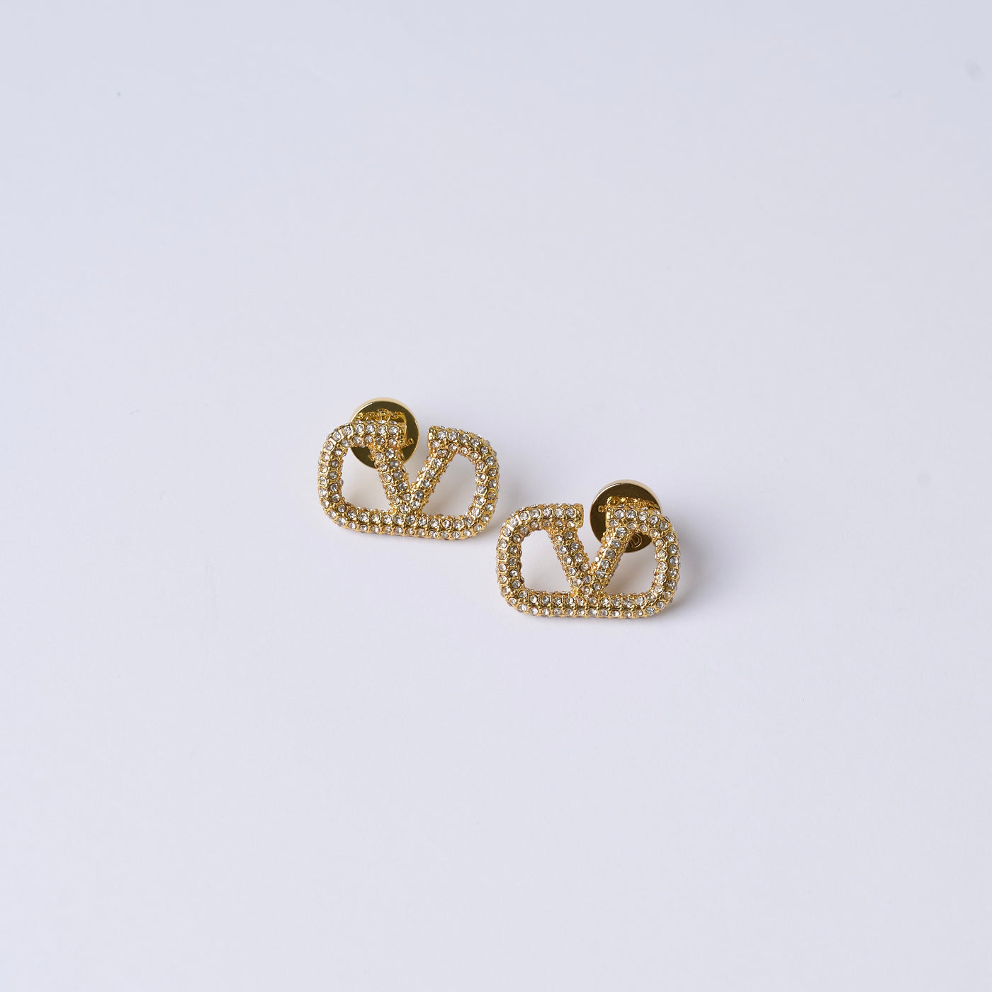 Reworked Valentino Strass Stud - Earrings
