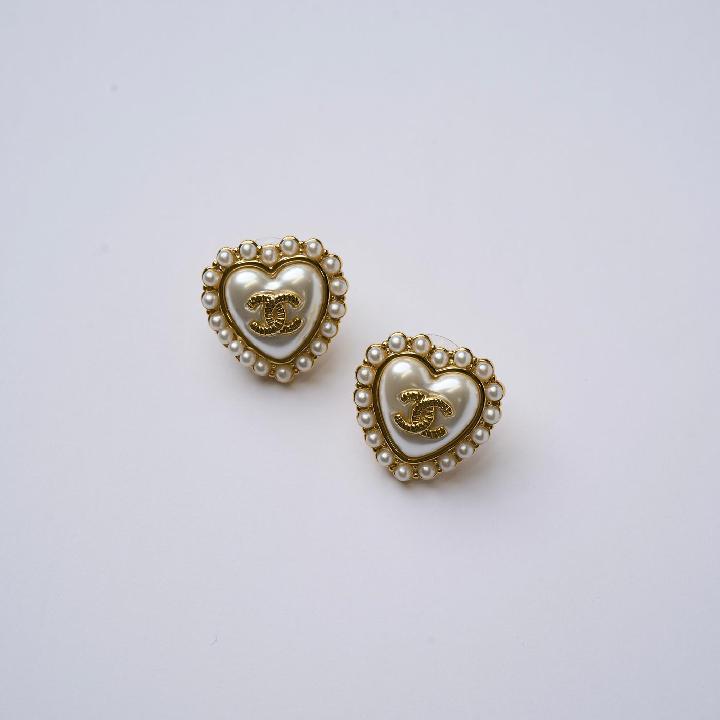 Reworked Chanel Heart Cluster - Earrings