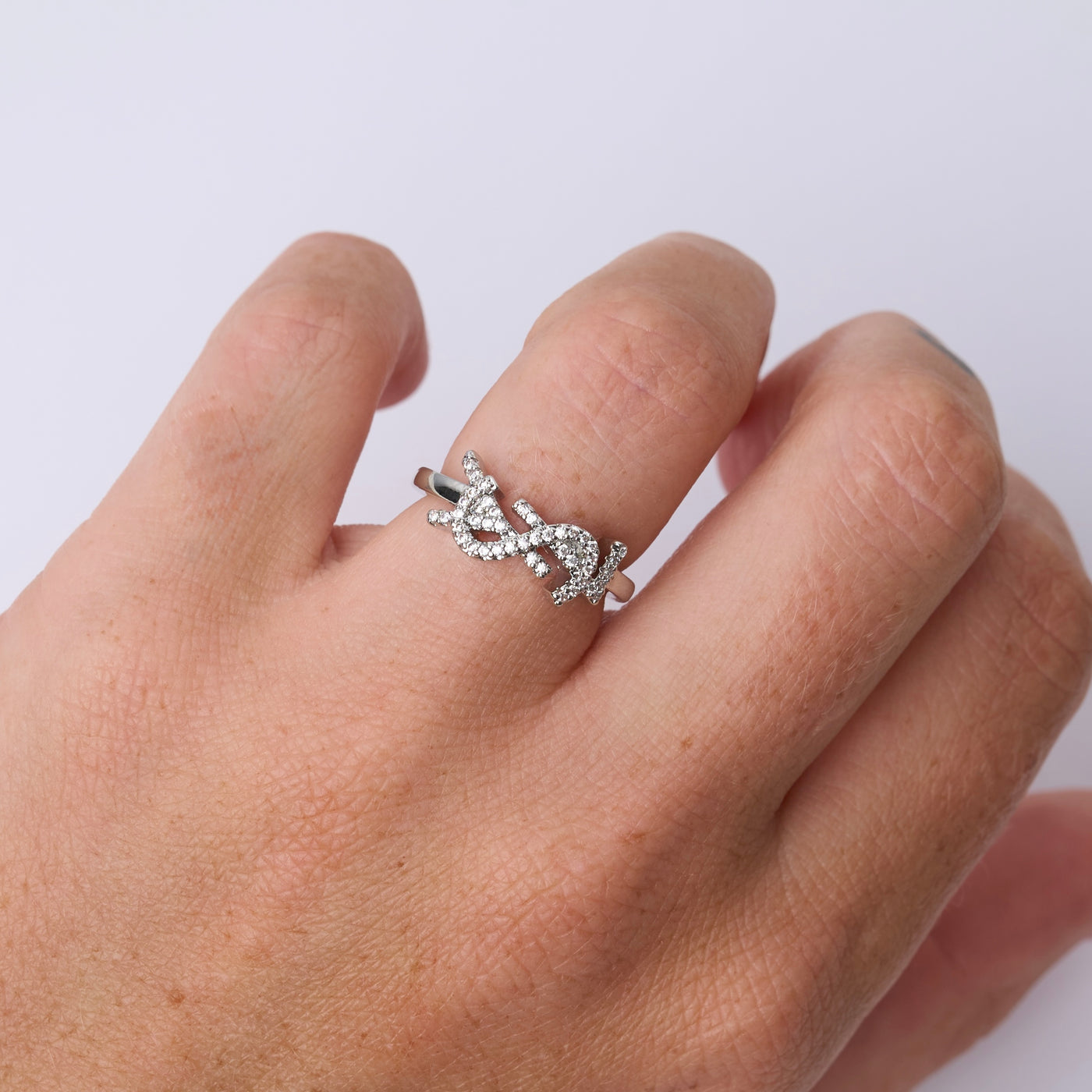 Reworked YSL SIlver Strass - Ring