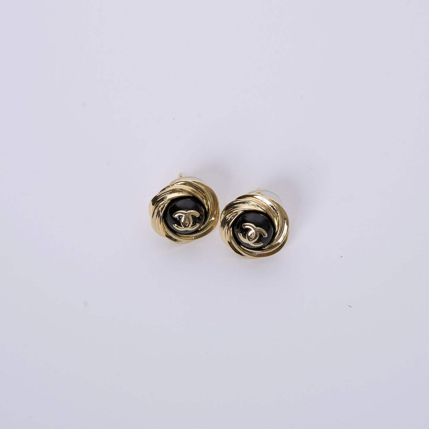 Reworked Chanel Black Bun - Earrings