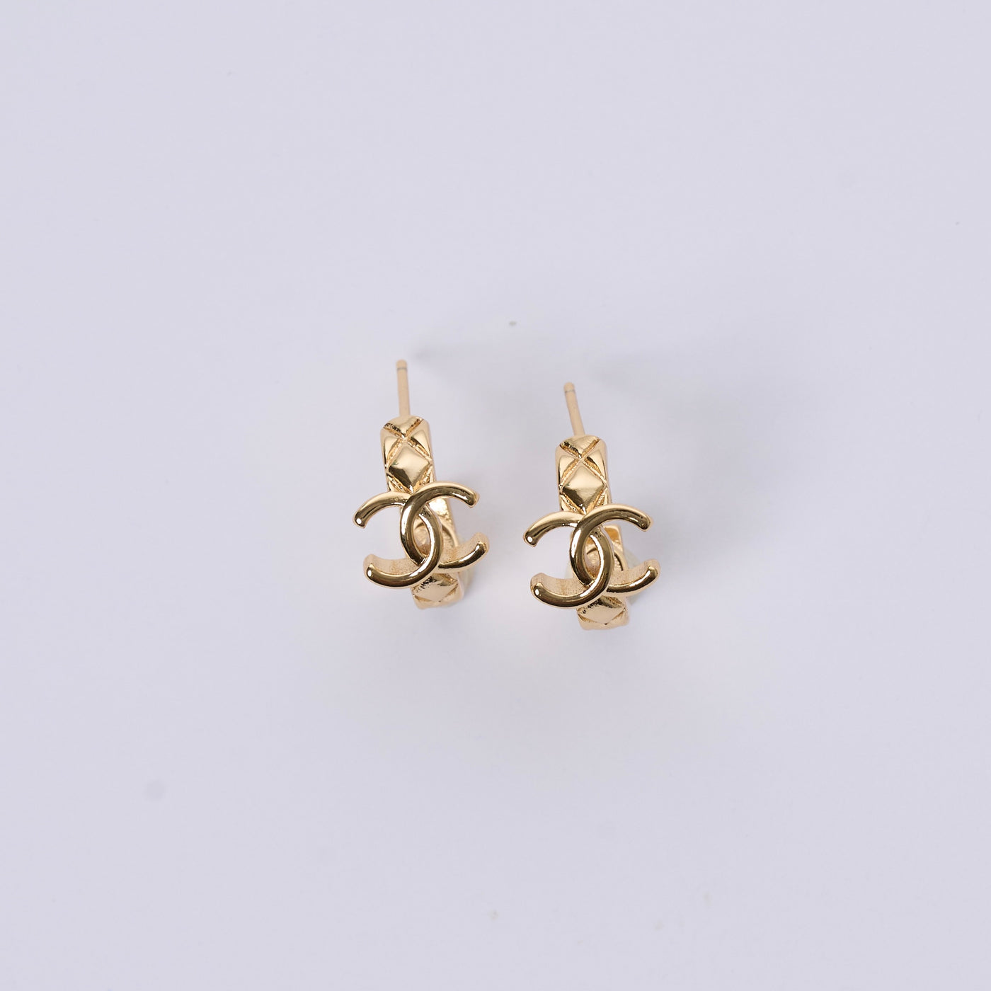 Reworked Chanel Ribbed Mini Hoop 'XS' - Earrings