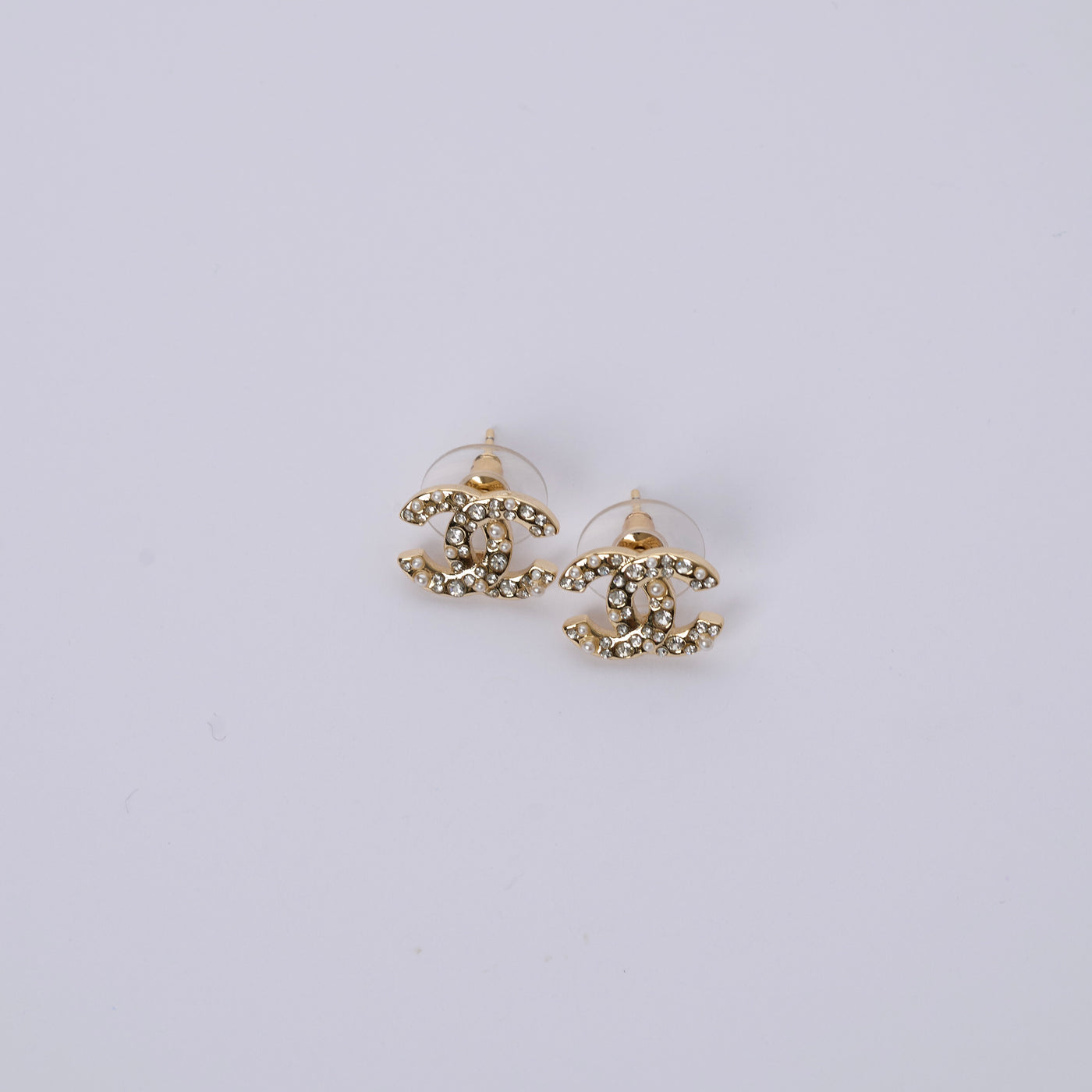 Reworked Chanel Strass & Pearl 'S'- Earrings