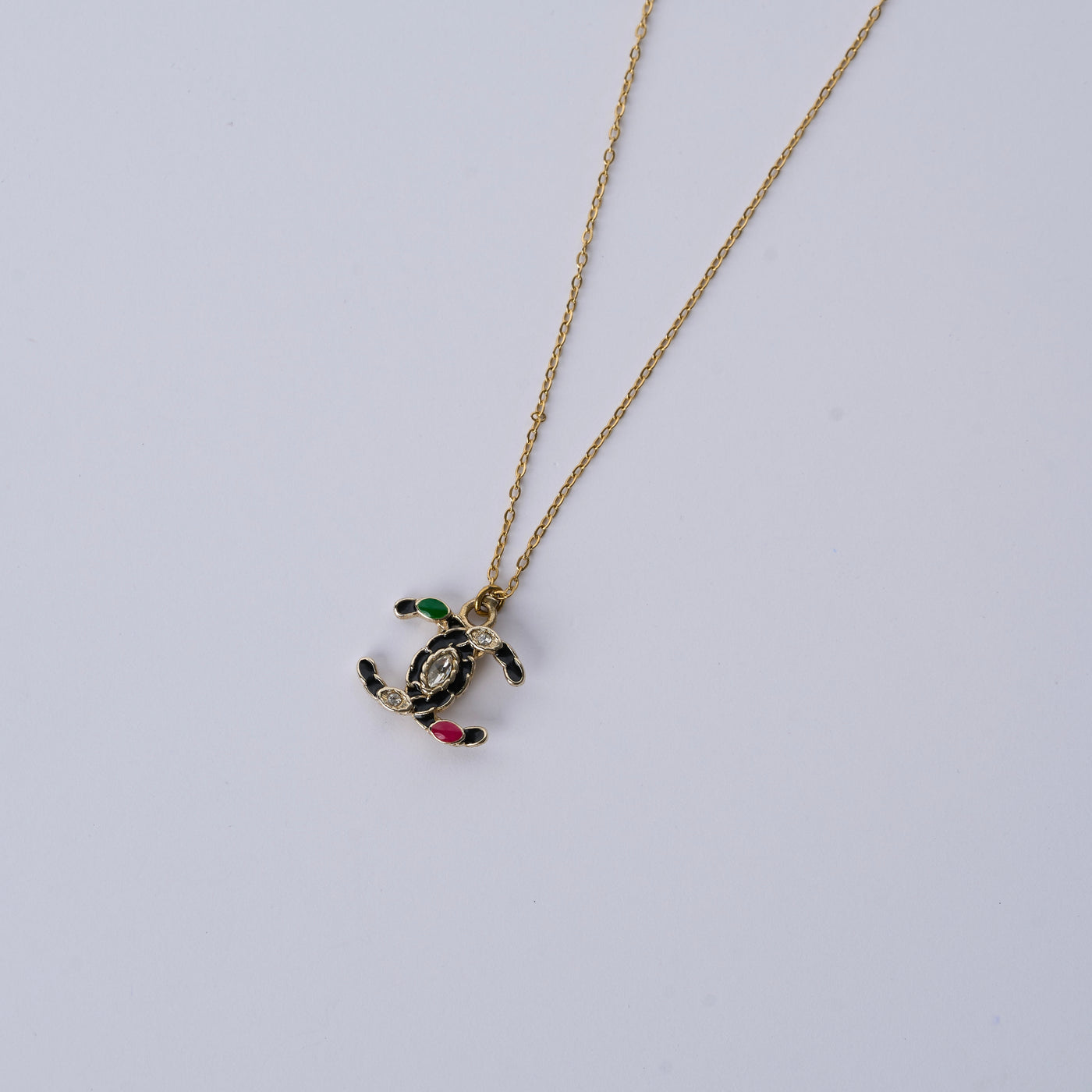 Reworked Chanel Autumn Logo  - Necklace